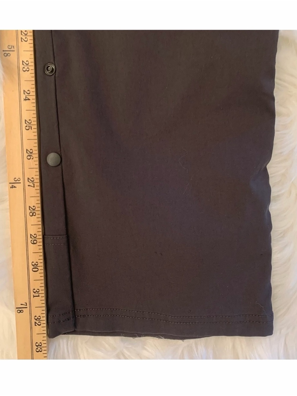 PrAna ORIGINAL Stretch Zion Pant Snap Roll Up Med x 32 1/2” Charcoal Gray Hiking - Picture 9 of 16